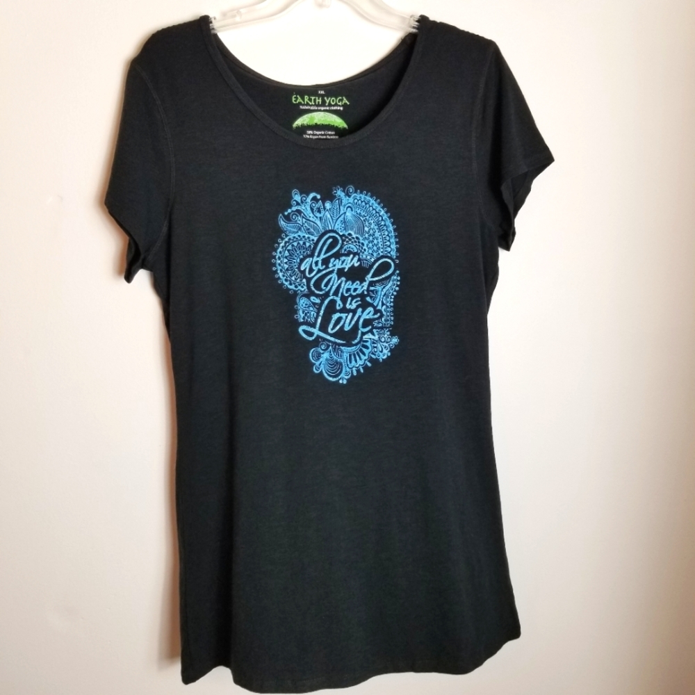 Earth Yoga Sustainable Organic Cotton Bamboo Blend Graphic T-shirt